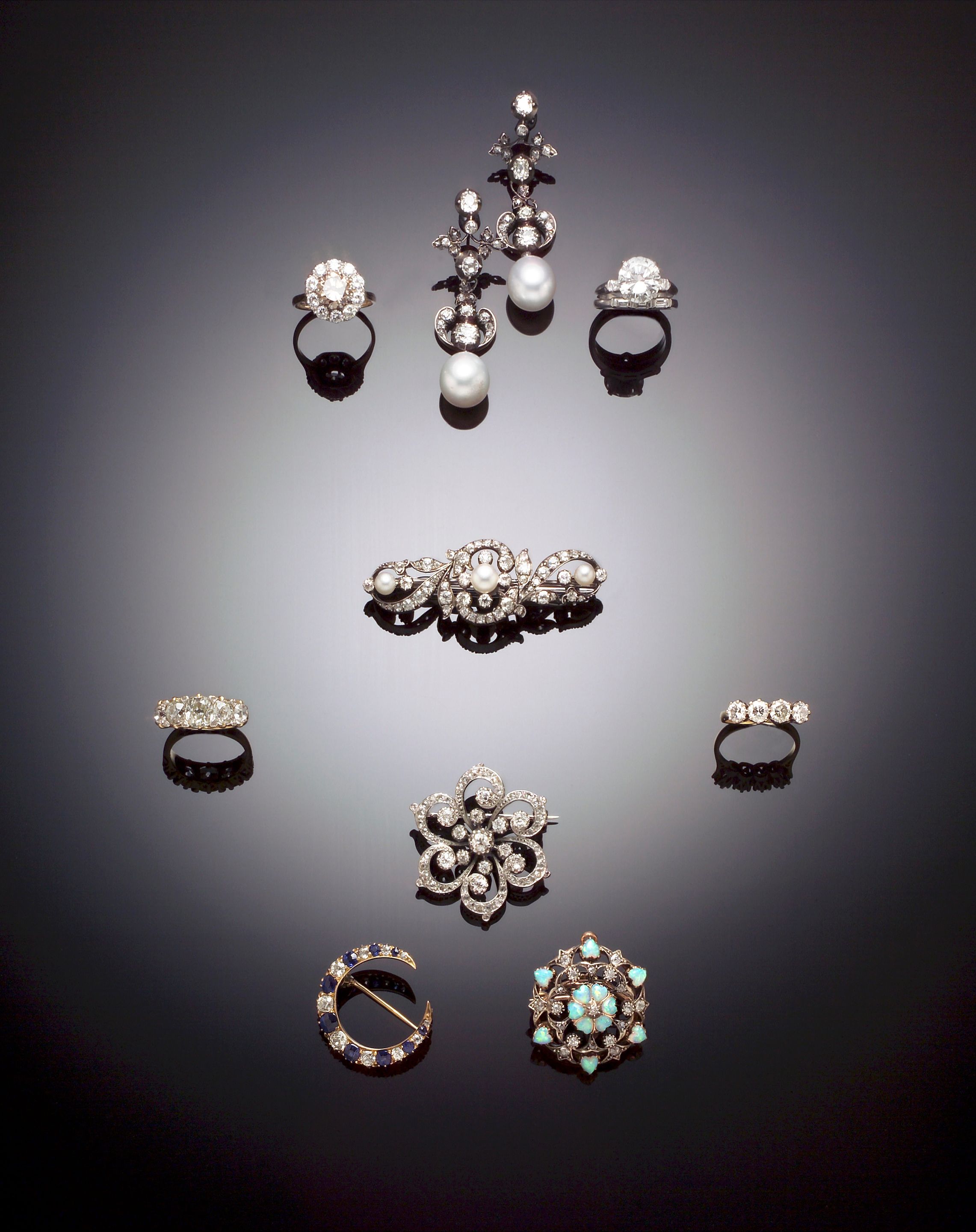 A diamond four stone ring