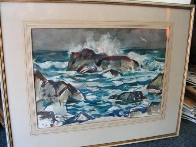 Adam Bruce Thomson OBE RSA PRSW HRSW (1885-1976) "Seascape, St. Abbs" 38 x 54cm (15 x 21 1/4ins)