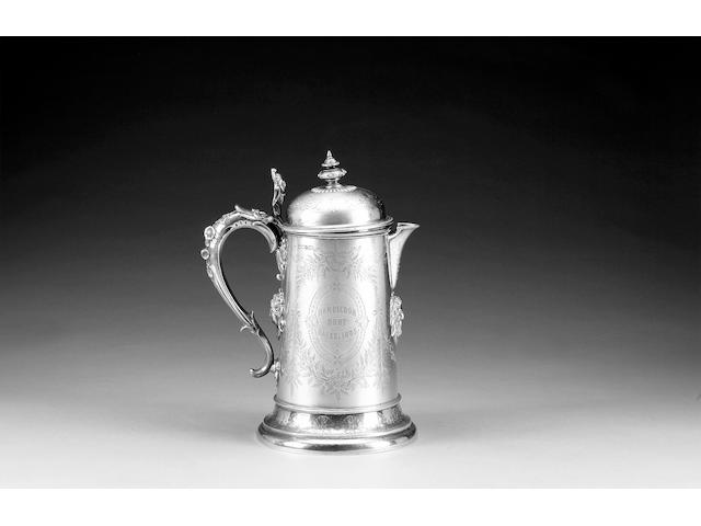 A Victorian silver jug / ewer, by Hyam Hyams, London 1872,