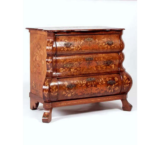 A late 18th/early 19th Century Dutch floral marquetry commode