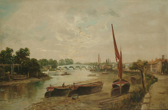 J. Lewis The Thames at Strand on the Green with Kew Bridge, 19 3/4 x 29 5/8 in. (50 x 75.5 cm.)