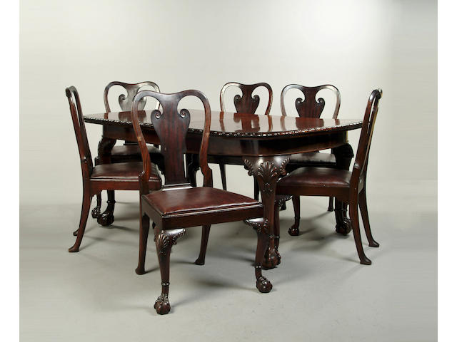 A Chippendale style mahogany dining room suite