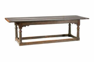 A mid 17th Century oak refectory table,