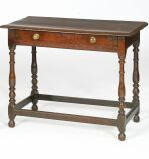 A late 18th Century oak side table,