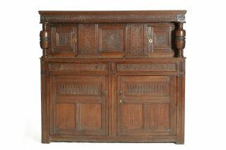 A late 17th Century and later oak court cupboard,