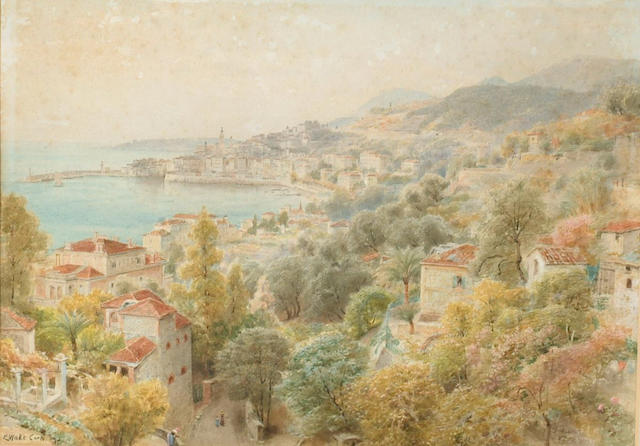 Ebenezer Wake Cook (1843-1926) 'Italian seaside town' 24 x 32cm