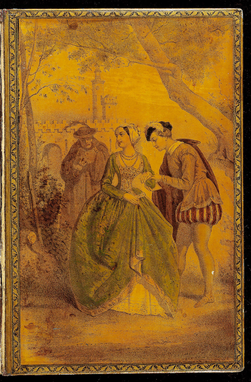 Hakim Manuchehri Damghani, Divan, illuminated manuscript with lacquer binding incorporating photographs of Prince Dust Muhammad Khan, Mu'ayyir al-Mamalik Qajar Persia, dated AH 1294-95/AD 1877-78