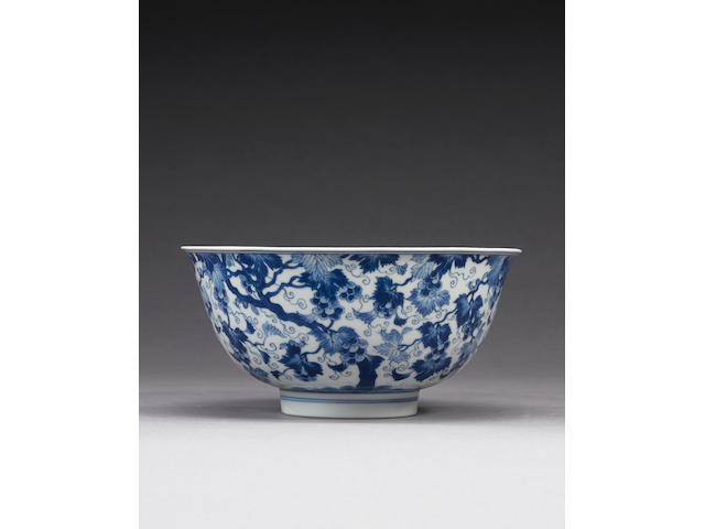 A blue and white bowl Kangxi six-character mark and of the period