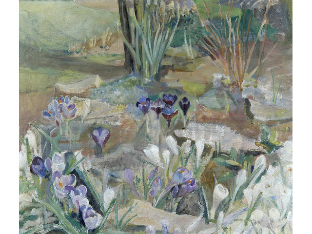 Marjorie M. Incledon (b.1891) Crocus flowers 50 x 60cm (19&#190; x 23&#189;in).