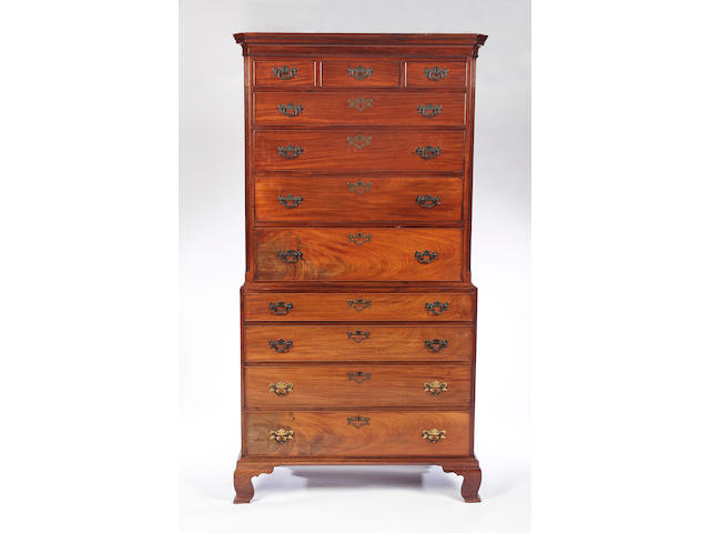 A 19th Century Mahogany Chest on Chest,