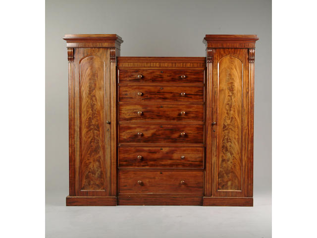 An early Victorian mahogany wardrobe