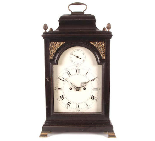 A 18th Century ebonized bracket clock unsigned