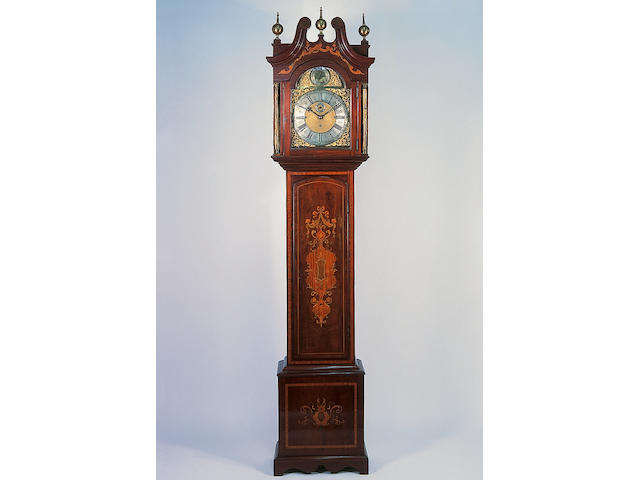 An Edwardian mahogany chiming longcase clock,