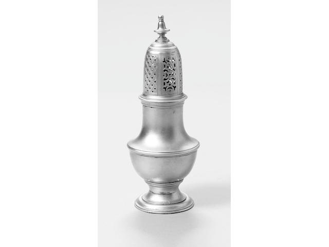 A late 18th century Channel Islands silver pepper pot, by Pierre Amiraux