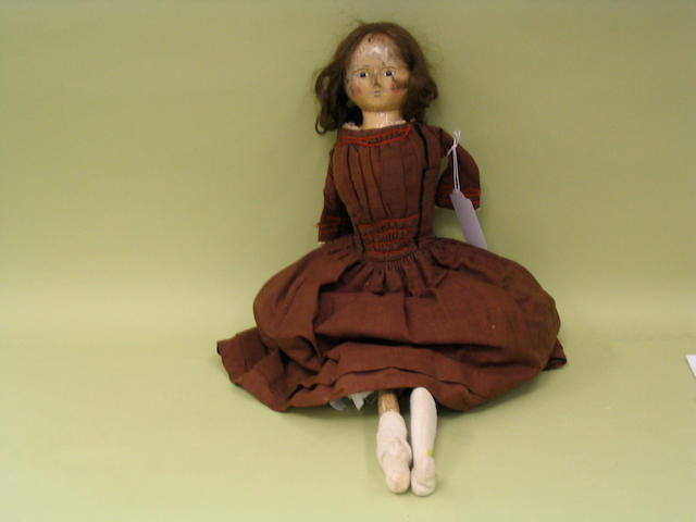 George III wooden doll, English circa 1800