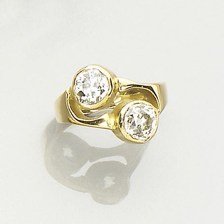 A diamond two-stone ring