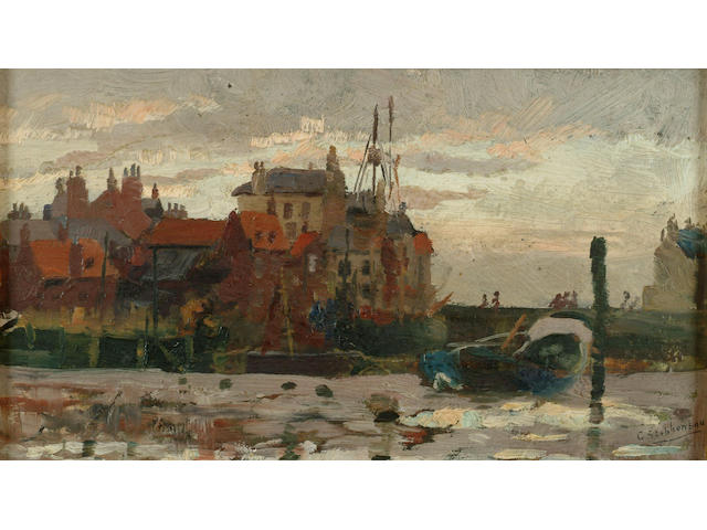 G Stephenson (early 20th Century) 'A fishing harbour' 11 x 20cm (4 1/2 x 8in)