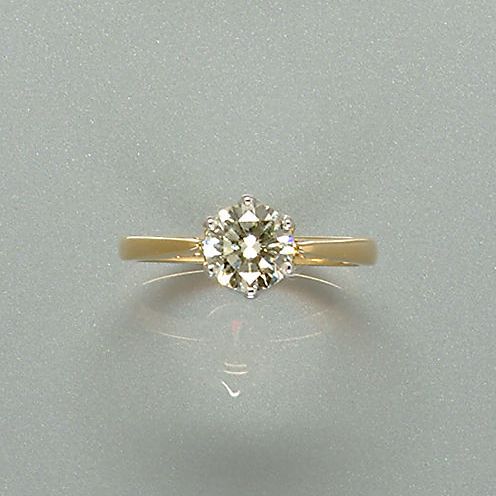 A diamond single-stone ring