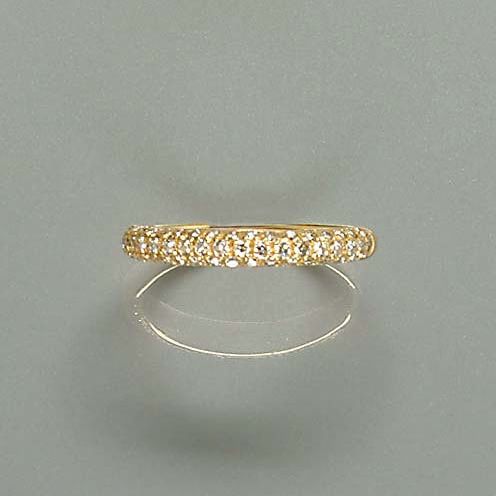 A diamond half-hoop ring