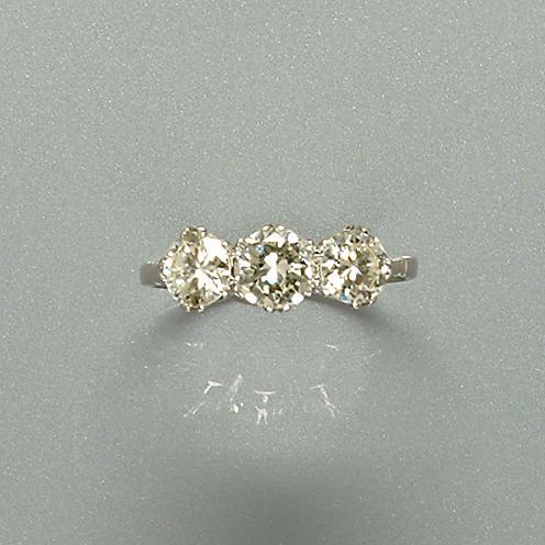A diamond three stone ring