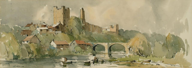 Edward Wesson (1910-1983) 'Richmond, Yorkshire' 27 x 75cm (10 1/2 x 29 1/2in)