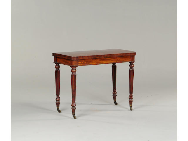An early Victorian mahogany card table