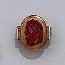 An oval hardstone cameo ring,