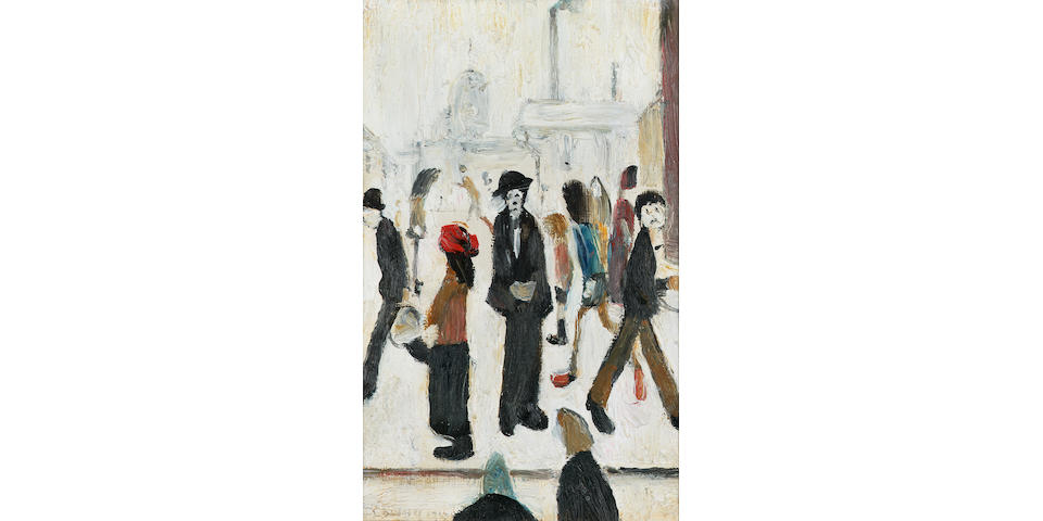 Laurence Stephen Lowry R.A. (1887-1976) People in a Street 23.5 x 15 cm. (9 1/4 x 6 in.)