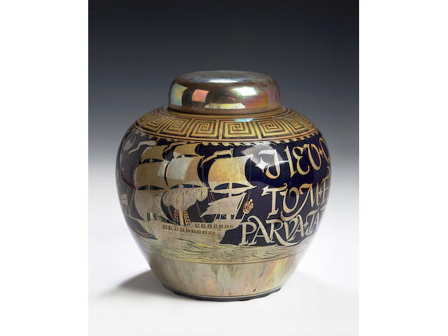 William S Mycock, 1913, A Pilkingtons Royal Lancastrian ginger jar and cover,