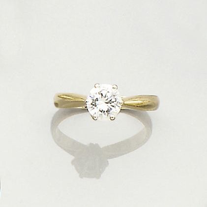 A diamond single-stone ring