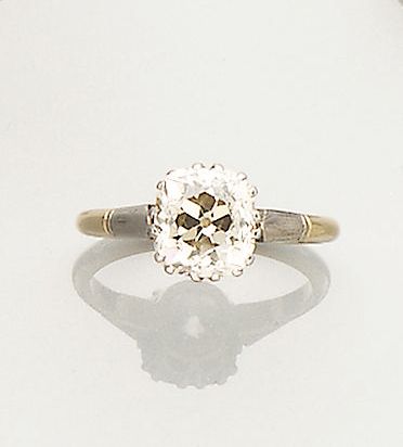 A diamond single-stone ring