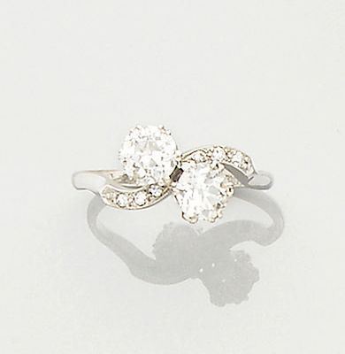 A diamond two-stone ring