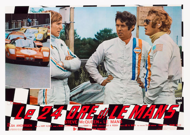 A rare and original 'Le 24 Ore di Le Mans' cinema advertising poster 66x44cms.