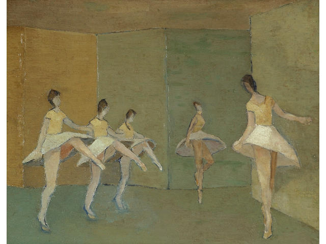 Theofrastos Triantafyllidis (Greek 1881-1955) Ballet 43.5 x 54.5 cm. (17 1/8 x 21 1/2 in.)