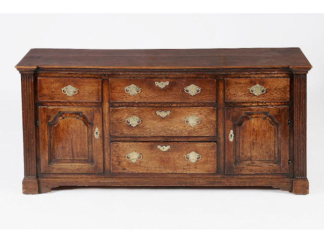 A late 18th Century oak dresser base,