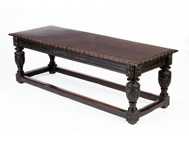 A 19th Century oak refectory table,