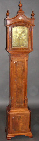A small figured mahogany longcase clock