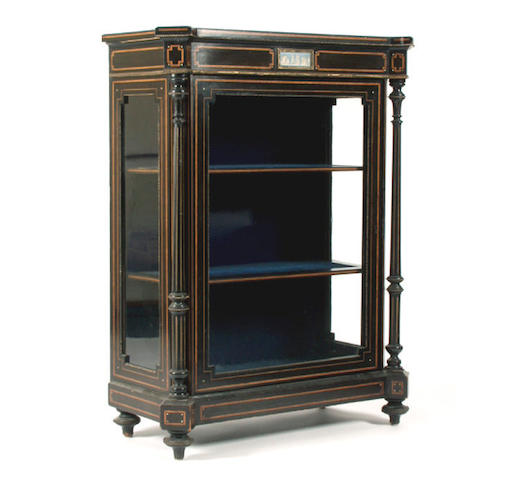 A late Victorian ebonised pier cabinet