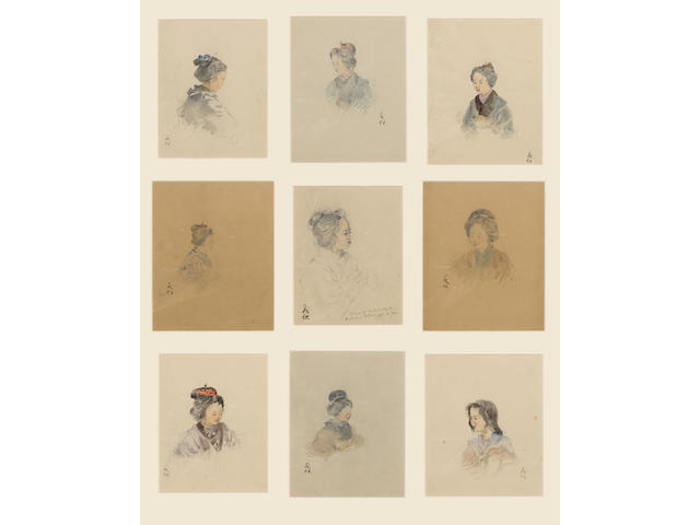 GOSEDA YOSHIMATSU [1855-1915], ten portraits of Yamato Nadeshko,