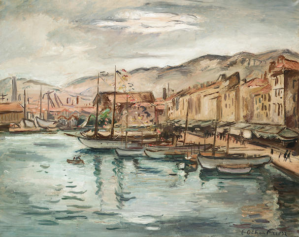 Achille Emile Othon Friesz (1879-1949) Le Port, Bateaux Bavois&#233; 65 x 81 cm. (25 5/8 x 31 7/8 in.)