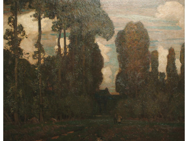 Sir Alfred East R.A. (British, 1849-1913) The Wooded Glade 123 x 151cm (48 1/2 x 59 1/2 in.)