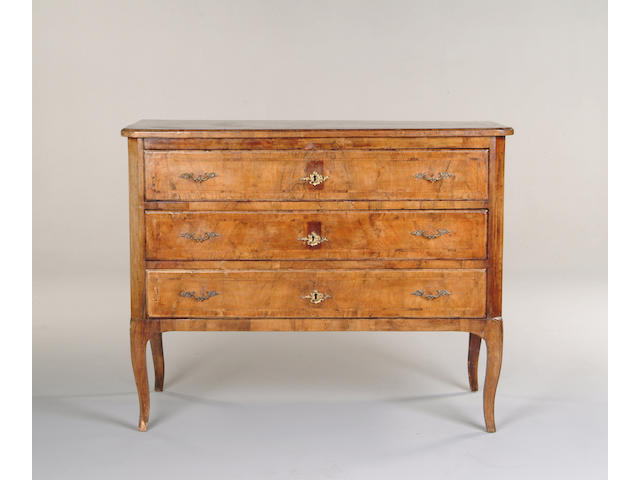 An 18th century Italian walnut and cross banded commode