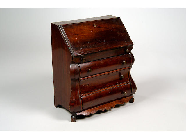A 19th Century Dutch mahogany miniature bureau,