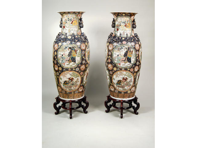 A massive pair of Chinese porcelain vases,