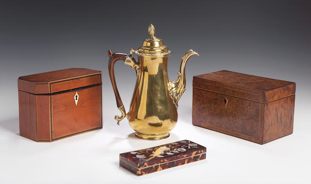 A mid 18th Century brass Coffee Pot,