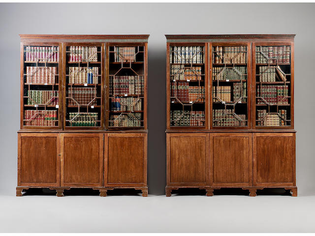 A pair of mahogany bookcases