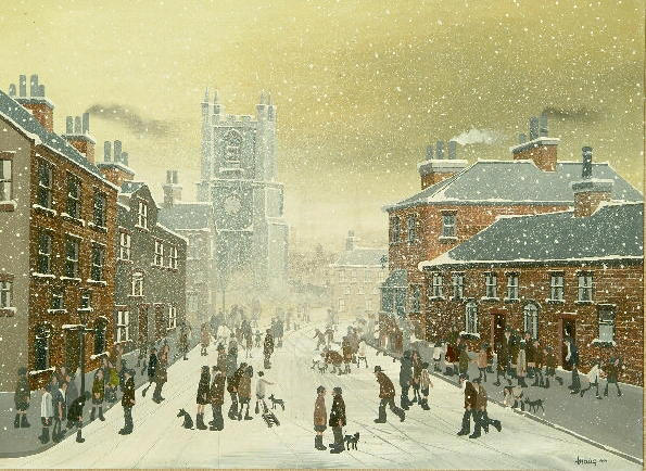 Brian Shields (Braaq) (1951-1997) 'Liverpool Snow' 44 x 59.5cm.