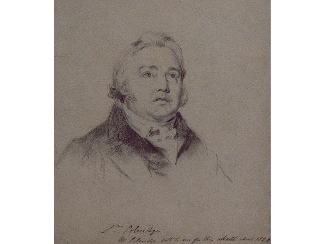 COLERIDGE, SAMUEL TAYLOR (1772-1834, poet, critic and philosopher) PORTRAIT BY CHARLES ROBERT LESLIE (1794-1859),