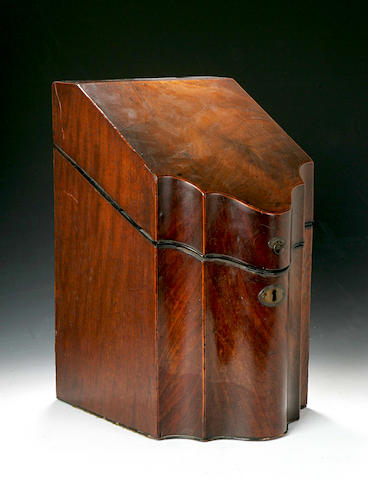 A George III mahogany serpentine Knife Box,
