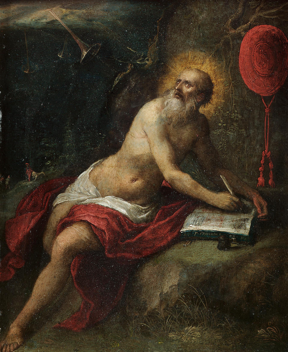 Frans Francken II (Antwerp 1581-1642) Saint Jerome 26.5 x 20.9 cm. (10 3/8 x 8&#188; in.)